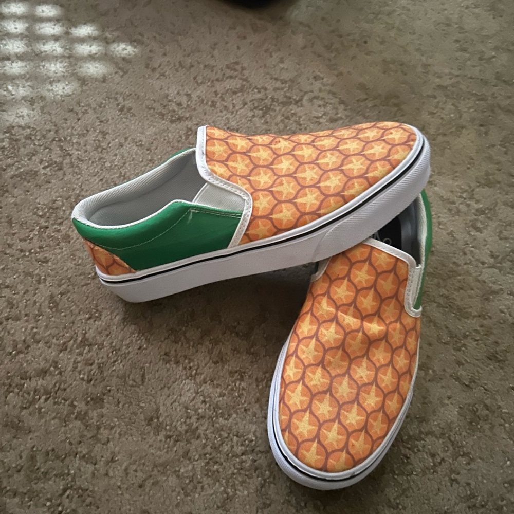 Vans Kids Slip-On Shoes - Orange and Green - Picture 2 of 3